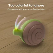 Cheerble Akıllı Kedi Oyuncağı - Şarjlı Salyangoz, Kahverengi, 7x5x5.8 cm - 2