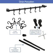 Duvara Monte Edilen 6 Kancalı Dekor Kaşıklık ve Kupa Askısı (5284) thumbnail 5