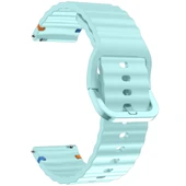 Redmi watch 5 Lite 5 Active İle Uyumlu Dalga Desenli Tokalı Yumusaş Soft Silikon Kordon  Turkuaz thumbnail 3