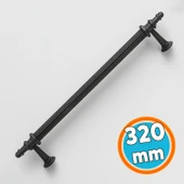 Çekmece Dolap Kulpu Modern Tasarım Şık Mobilya Aksesuarı Çizgili Mat Siyah 320 mm Metal thumbnail 1