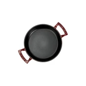 Lava Döküm Yuvarlak Sahan Döküm Demir Yekpare Çift Kulplu Çap(Ø)16cm.-Bordo thumbnail 3