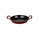 Lava Döküm Yuvarlak Sahan Döküm Demir Yekpare Çift Kulplu Çap(Ø)16cm.-Bordo thumbnail 1