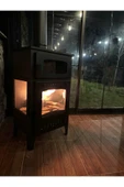 İKİZSOBA Geniş Camlı Odun Ve Pelet Şömine Sobası - 8 Kw, Fırınlı Odunlu Soba, Pelet Soba thumbnail 6
