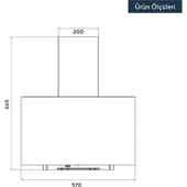 Kumtel Siyah Cam Davlumbaz DA6-833 thumbnail 2