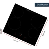 Kumtel Vitroseramik Elektrikli Siyah Cam Ankastre Ocak HV6-04T thumbnail 3