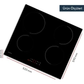 Kumtel Elektrikli Indüksiyonlu Dört Gözlü Ankastre Ocak Hı6-4tb thumbnail 3