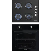 Kumtel Ankastre Set KO-40TAHDF Gaz Emniyetli Cam Ocak ve 3 Programlı A+ Sınıfı Siyah Ankastre Fırın thumbnail 5