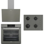 Arçelik Üçlü Buhar Destekli Cam Ankastre Set Gri (Ade 606-2 G + Afc 340 G + Ocd T 651 Eg) thumbnail 1