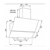 Kumtel KO-830 Beyaz Cam Davlumbaz thumbnail 2