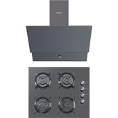 Kumtel Metalik Gri 2’li Ankastre Cam Set (Ocak-Davlumbaz) thumbnail 1