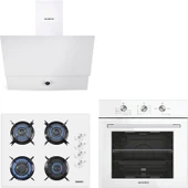 Kumtel Dizayn Beyaz Cam Ankastre Set thumbnail 1