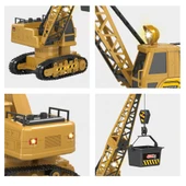 Şarjlı Işıklı Sesli Kumandalı Duman Atan 1:20 Ölçek Oyuncak Vinç thumbnail 3