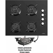 Luxell Opall Siyah Ankastre Set ( DA-835 Cam Davlumbaz - 40 Tahdf Ankastre Cam Ocak - B66-SGF3 Opall Siyah Ankastre Fırın ) thumbnail 3