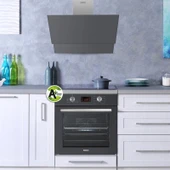 Kumtel Antrasit (Gri) Dokunmatik Cam Davlumbaz DA6-835 thumbnail 2