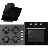 Kumtel  Siyah Ankastre Set (DA6-835 - Davlumbaz - Ko-40 Tahdf Ocak - A6 Sf2 mt Fırın) thumbnail 1