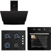 Kumtel Siyah Cam Dijital / Dokunmatik Ankastre Set - 8 Programlı (KO-40 TAHDF Ocak B66 - Sf2 Ddt Fırın DA6-835 Davlumbaz) thumbnail 1