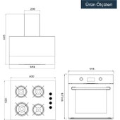 Kumtel Siyah Cam Dijital / Dokunmatik Ankastre Set - 8 Programlı (KO-40 TAHDF Ocak B66 - Sf2 Ddt Fırın DA6-835 Davlumbaz) thumbnail 5