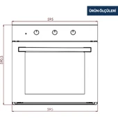 Kumtel Antrasit (Gri) Cam Ankastre Fırın B66-S2 MT thumbnail 3