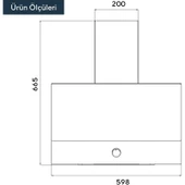 Kumtel Antrasit (Gri) Cam Davlumbaz Da6-830 thumbnail 3