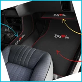 Tofaş Şahin Doğan Kartal Nakışlı Siyah Oto Paspas & Vites Konsol Halısı & Torpido Alt Sehpa Örtüsü thumbnail 1