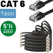 5 adet 25 cm IRENIS CAT6 Kablo Yassı Ethernet Network Lan Ağ Kablosu thumbnail 1
