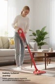 Sinbo SVC-8616 500W Dikey Elektrikli Süpürge – Kırmızı, Yüksek Emiş Gücü thumbnail 1