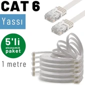 5 adet 1 Metre IRENIS CAT6 Kablo Yassı Ethernet Network Lan Ağ Kablosu thumbnail 6