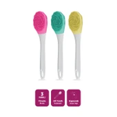 House Pratik HP87 Şarjlı Silikon Duş Fırçası 3 Mod Titreşimli Vücut Temizleme Fırçası Pembe - 4