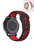 KRETON KRETON Samsung Galaxy Watch 42mm Uyumlu Kordon Yumuşak Dokulu Delikli Desenli Silikon Kayış thumbnail 4