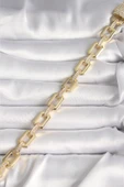 Pirinç Gold Renk Zirkon Taş Detaylı Kare Zincir Model Xuping VIP Exculusive Seri Kadın Bileklik - TJ-BB6747 - 2
