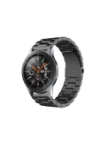 KRETON KRETON Samsung Galaxy Watch 46mm Uyumlu SİYAH Kordon Klasik Baklava Model Paslanmaz Çelik Metal Kayış thumbnail 1