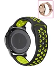 KRETON KRETON Samsung Galaxy Watch 42mm Uyumlu Kordon Yumuşak Dokulu Delikli Desenli Silikon Kayış thumbnail 5
