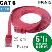 5 adet 25 cm IRENIS CAT6 Kablo Yassı Ethernet Network Lan Ağ Kablosu thumbnail 8