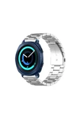 KRETON KRETON Samsung Gear Sport Uyumlu GÜMÜŞ Kordon Klasik Baklava Model Paslanmaz Çelik Metal Kayış thumbnail 1