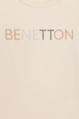 United Colors of Benetton Kız Çocuk  BNT-G23332 Uzun Kollu Tshirt Bej thumbnail 3