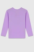 United Colors of Benetton Kız Çocuk  BNT-G23331 Uzun Kollu Tshirt Lila thumbnail 3