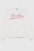 United Colors of Benetton Kız Çocuk  BNT-G23345 Benetton Sweatshirt Ekru thumbnail 1