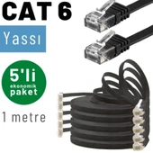 5 adet 1 Metre IRENIS CAT6 Kablo Yassı Ethernet Network Lan Ağ Kablosu thumbnail 7