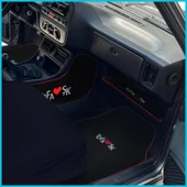 Tofaş Şahin Doğan Kartal Nakışlı Siyah Oto Paspas & Vites Konsol Halısı & Torpido Alt Sehpa Örtüsü thumbnail 3