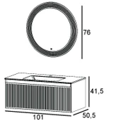Denko Belgrad 101 cm (Antrasit) Banyo Dolabı (Alt Modül Lavabo) thumbnail 3