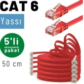 5 adet 50 cm IRENIS CAT6 Kablo Yassı Ethernet Network Lan Ağ Kablosu thumbnail 4