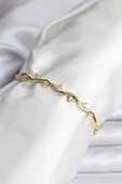 Zikzak Model Pirinç Gold Renk Bileklik - TJ-BB8080 - 1