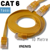 IRENIS 10 Metre CAT6 Kablo Yassı Ethernet Network Lan Ağ İnternet Kablosu thumbnail 5