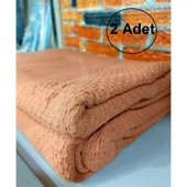 2 Adet Şaheser %100 Pamuk Çift Kişilik Pike 240x220 (Tek Pike)-Portakal - 1