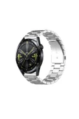 KRETON KRETON Huawei Watch Gt3 46mm Uyumlu GÜMÜŞ Kordon Klasik Baklava Model Paslanmaz Çelik Metal Kayış thumbnail 1