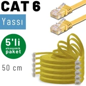 5 adet 50 cm IRENIS CAT6 Kablo Yassı Ethernet Network Lan Ağ Kablosu thumbnail 1