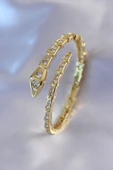 VIP Seri Yılan Model Gold Renk Kadın Kelepçe Bileklik - TJ-BB5489 - 1