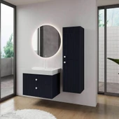 Denko Marsilya 40 cm (Mat Lacivert) Banyo Çamaşır Boy Dolabı thumbnail 2