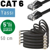 5 adet 50 cm IRENIS CAT6 Kablo Yassı Ethernet Network Lan Ağ Kablosu thumbnail 7