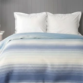 Karaca Home Fabia Indigo Çift Kişilik Pamuk Battaniye (Mavi-Beyaz) - 1